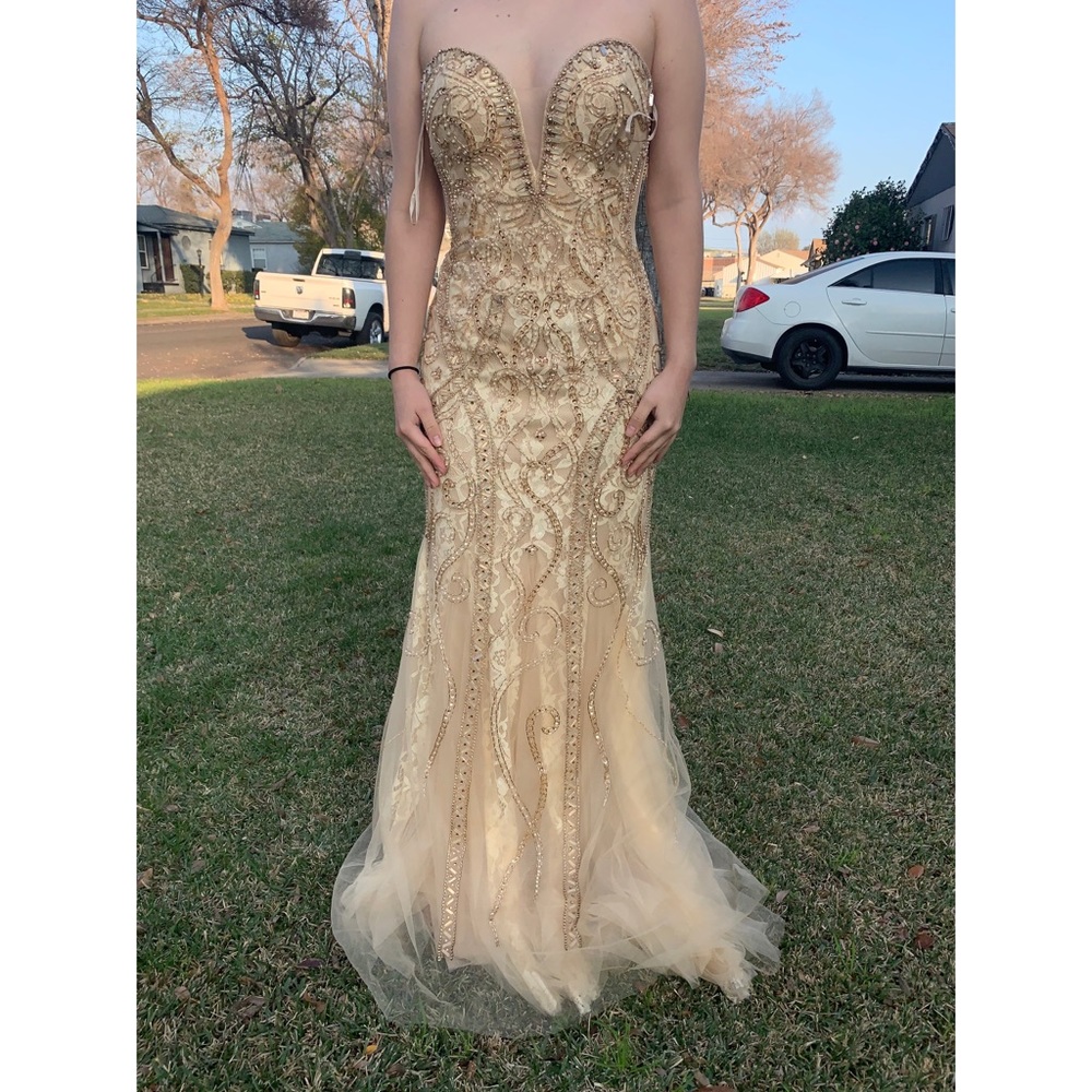 Prom gold dress - Picture 2 of 5